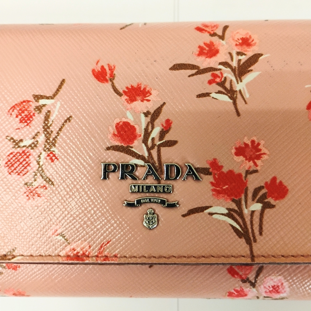 2FER Prada Long Wallet & Card Holder - Pink Floral - Picture 3 of 16